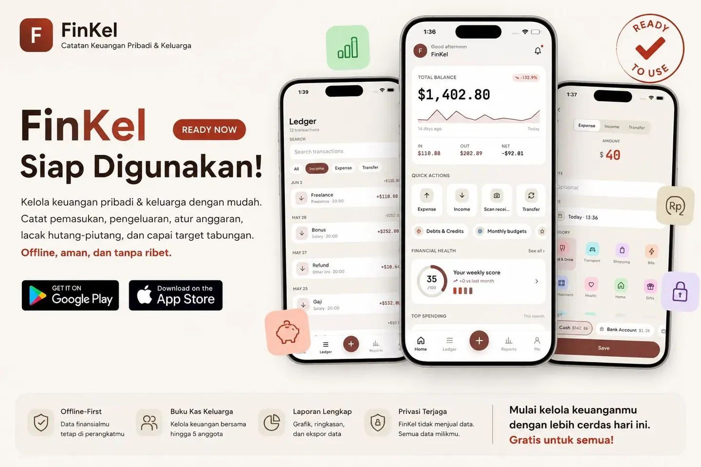 FinKel Sudah Hadir — Catatan Keuangan Pribadi & Keluarga